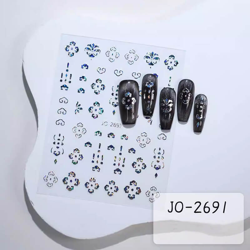 Sliver Laser Butterfly Snowflake Nail Art Sitcker