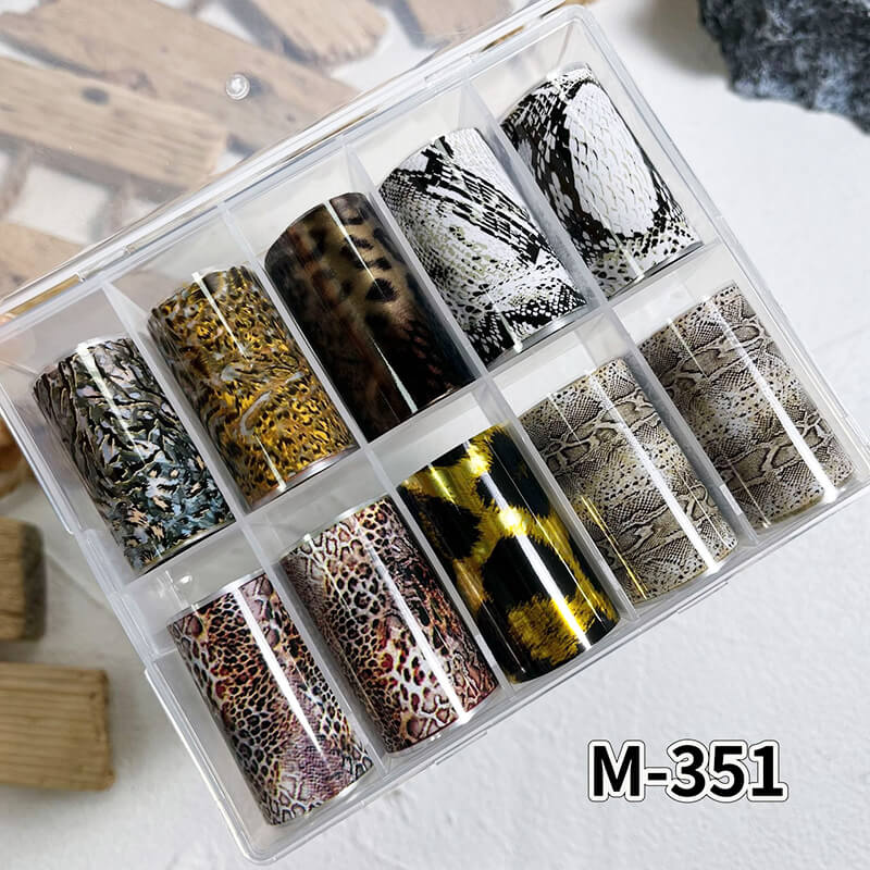 Snake Leopard Print Paid Nail Art Transfer Foil