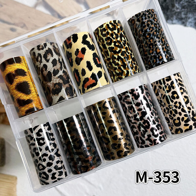 Snake Leopard Print Paid Nail Art Transfer Foil