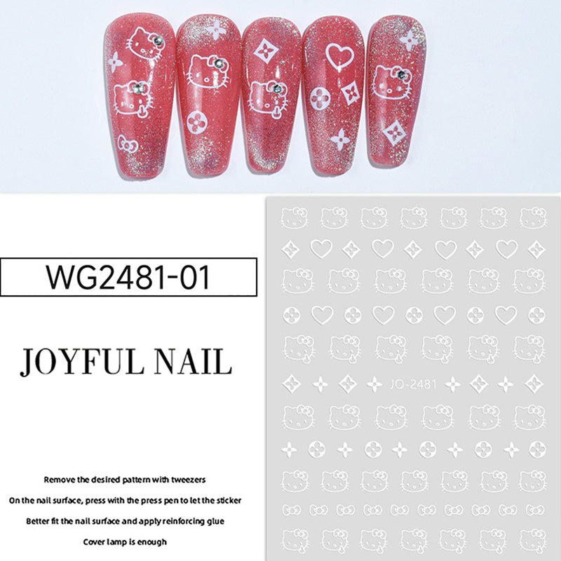 3D Cute Kitty Nail Art Stickers Nail DIY Decals