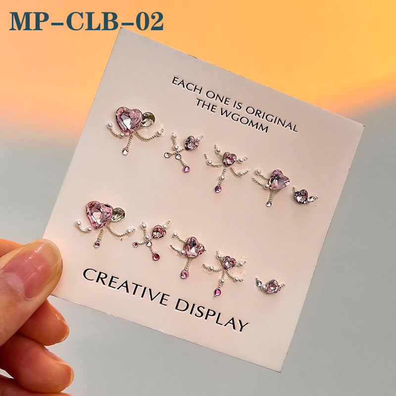 Rhinestone Decoration Kit for Nail DIY Heart Star Rhinestone Nail Art