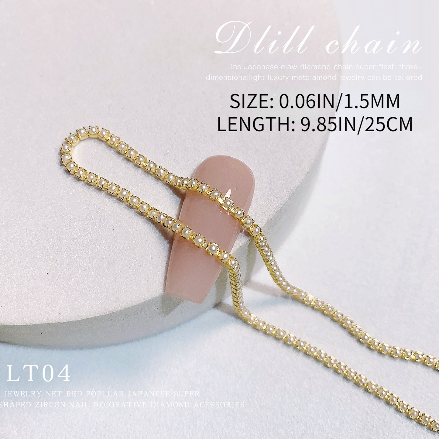 Metal Nail Chain Pearl Chain Trimming Claw Nail Decals