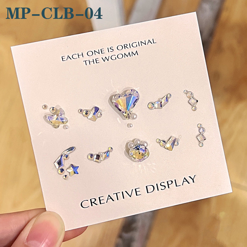 Rhinestone Decoration Kit for Nail DIY Heart Star Rhinestone Nail Art