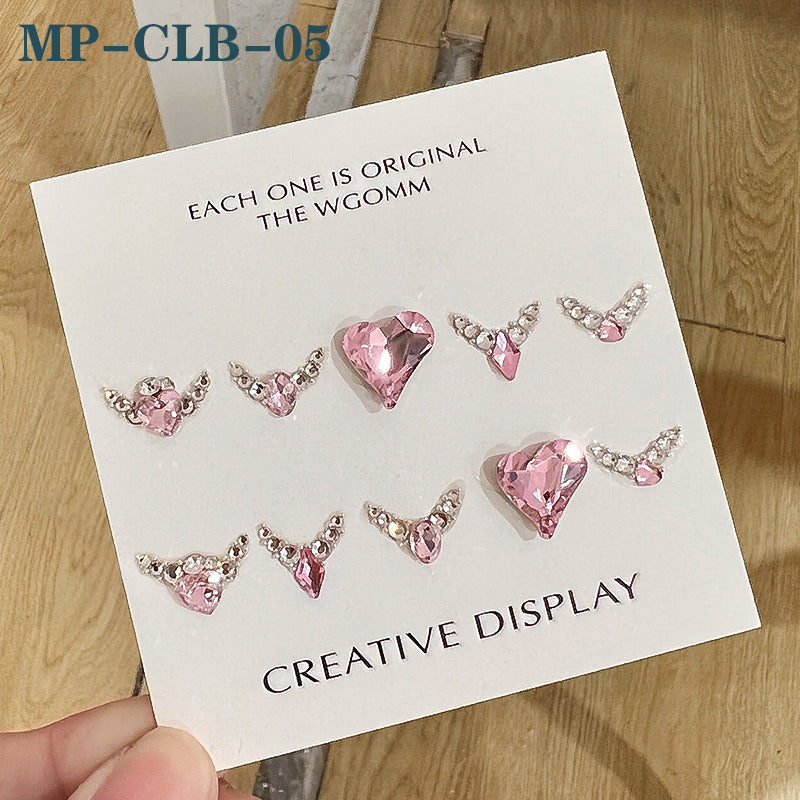 Rhinestone Decoration Kit for Nail DIY Heart Star Rhinestone Nail Art