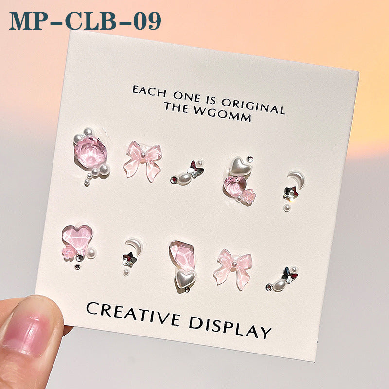 Rhinestone Decoration Kit for Nail DIY Heart Star Rhinestone Nail Art