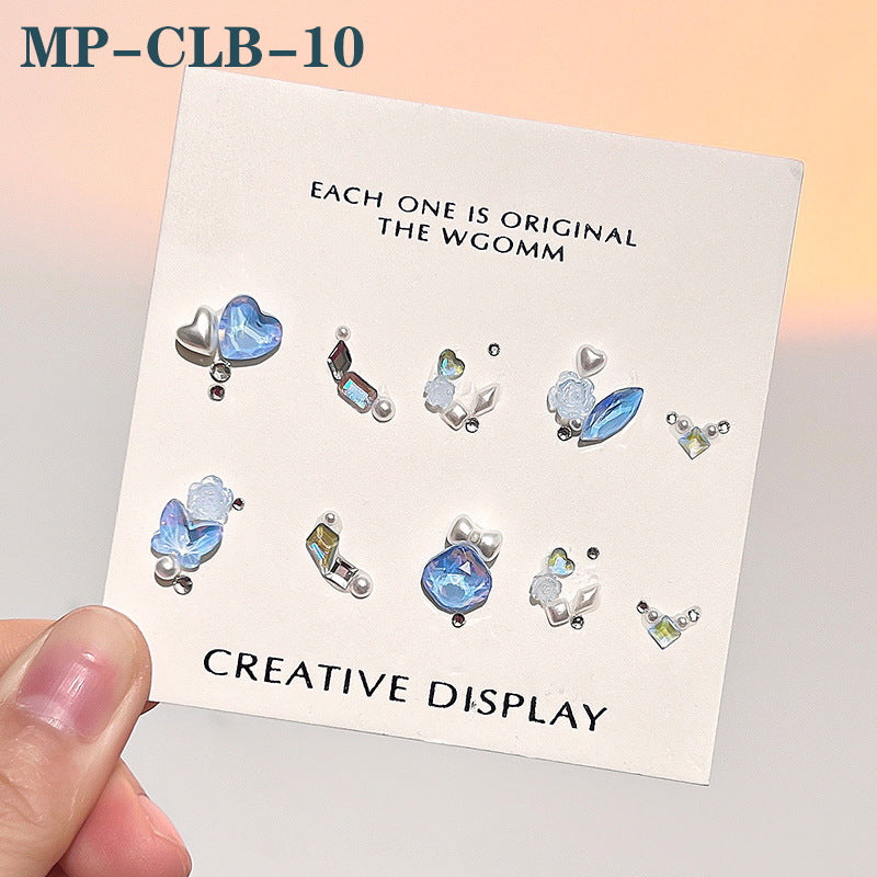 Rhinestone Decoration Kit for Nail DIY Heart Star Rhinestone Nail Art