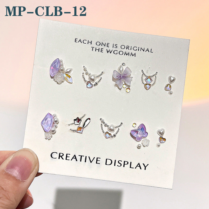 Rhinestone Decoration Kit for Nail DIY Heart Star Rhinestone Nail Art