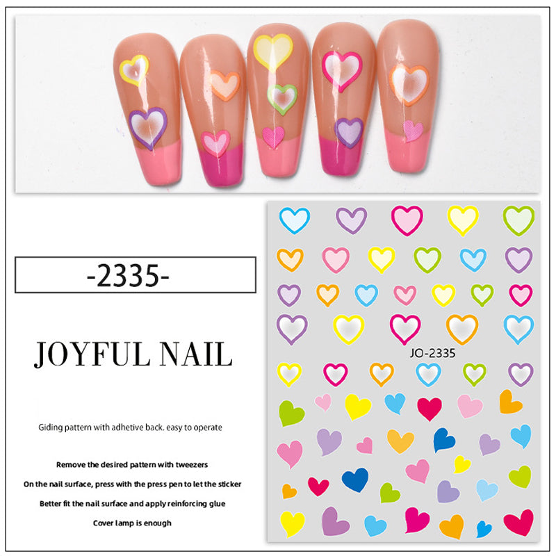 Nail Art Stickers Nail Decals Heart Star Design Adhesive Nail Supplies