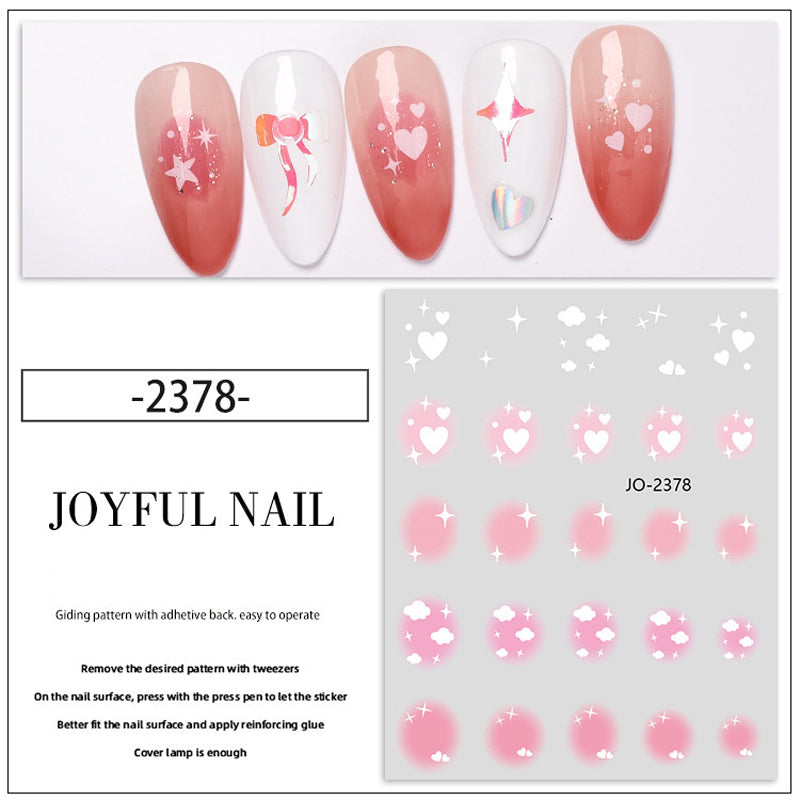 Nail Art Stickers Nail Decals Heart Star Design Adhesive Nail Supplies