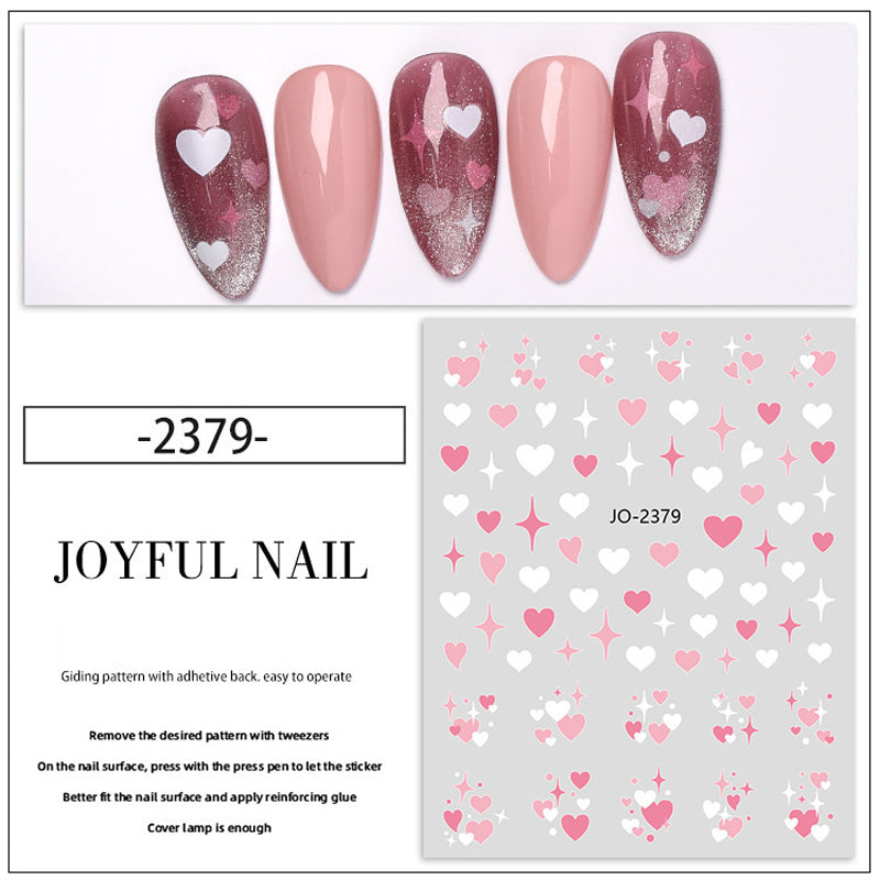 Nail Art Stickers Nail Decals Heart Star Design Adhesive Nail Supplies