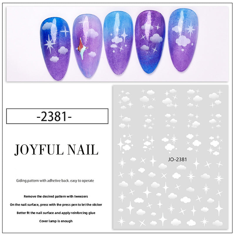 Nail Art Stickers Nail Decals Heart Star Design Adhesive Nail Supplies
