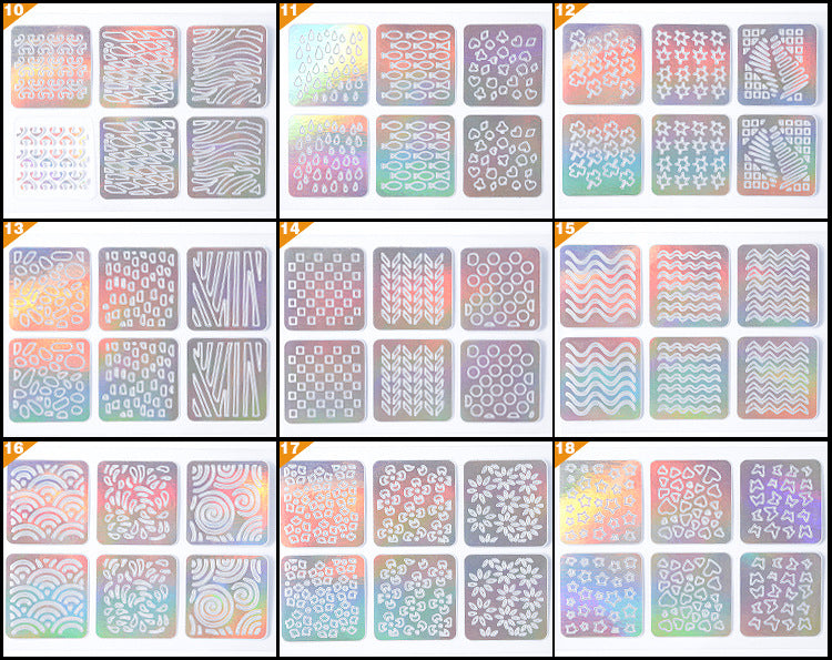 3D Nail Vinyls Stencils Nails Stickers Set