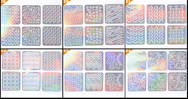 3D Nail Vinyls Stencils Nails Stickers Set