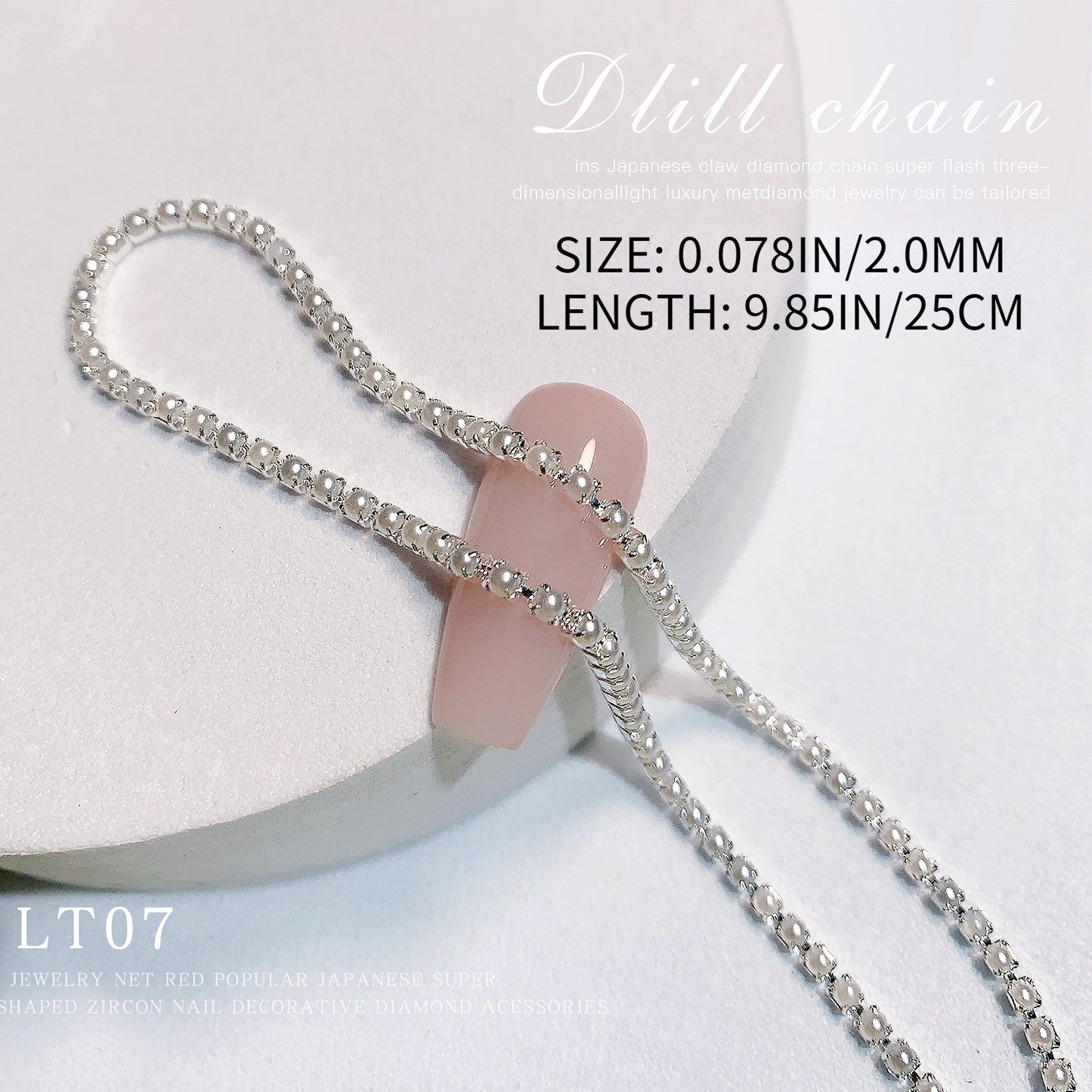 Metal Nail Chain Pearl Chain Trimming Claw Nail Decals
