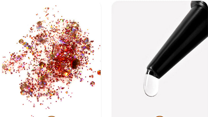 Varnish Dilution Gel Blend with Powder Sequin Nail Polish