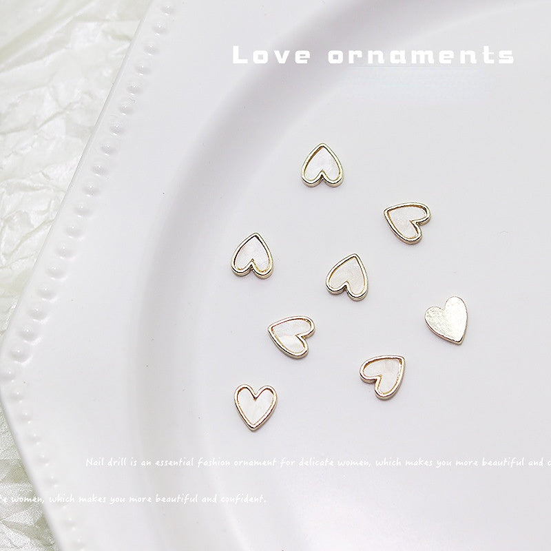 3D Fritillary Peach Heart Alloy Jewelry Diamond Rhinestone for Nail DIY