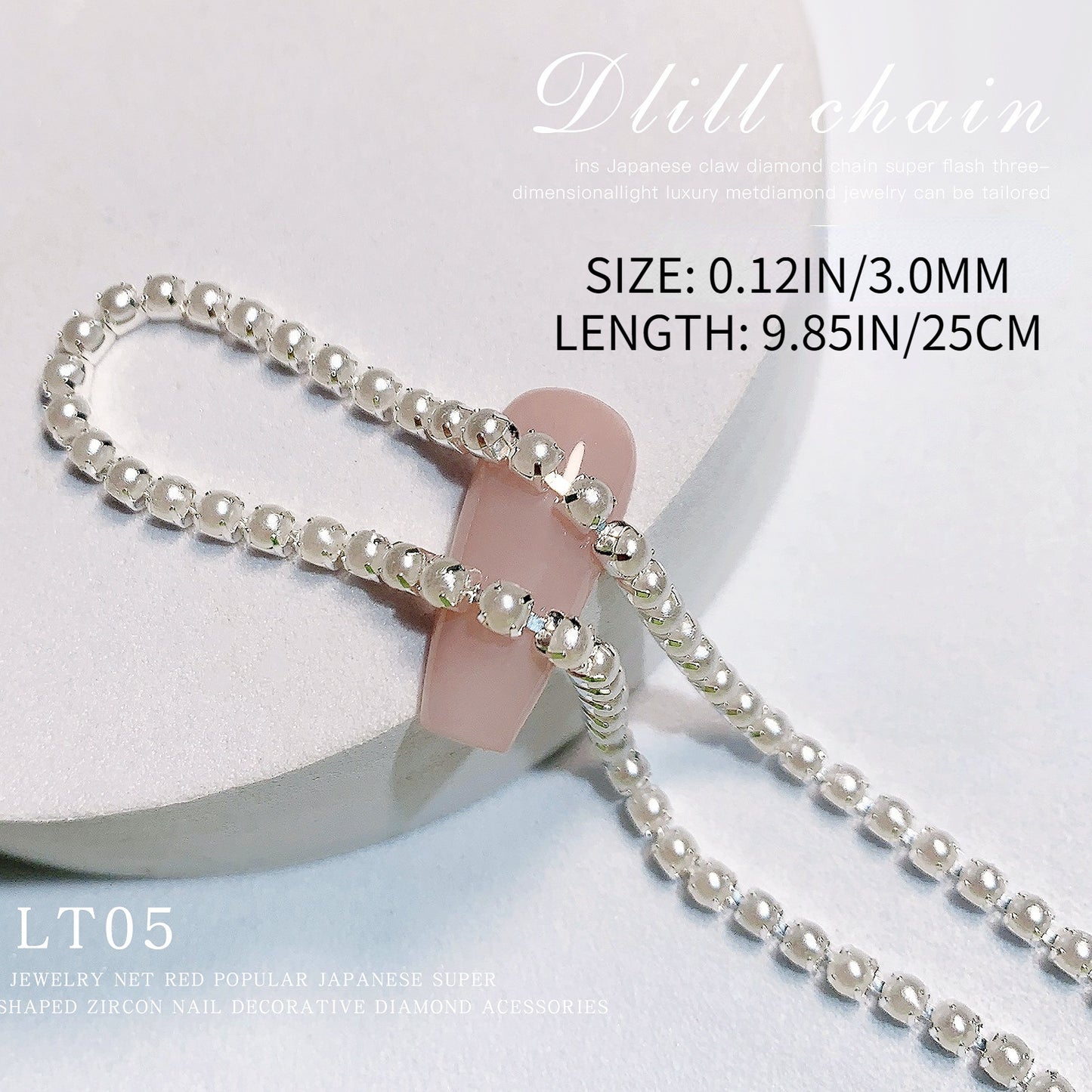 Metal Nail Chain Pearl Chain Trimming Claw Nail Decals