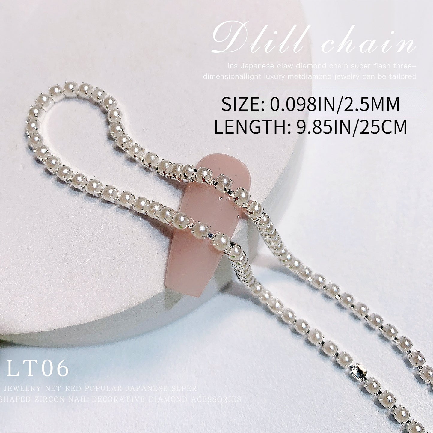 Metal Nail Chain Pearl Chain Trimming Claw Nail Decals