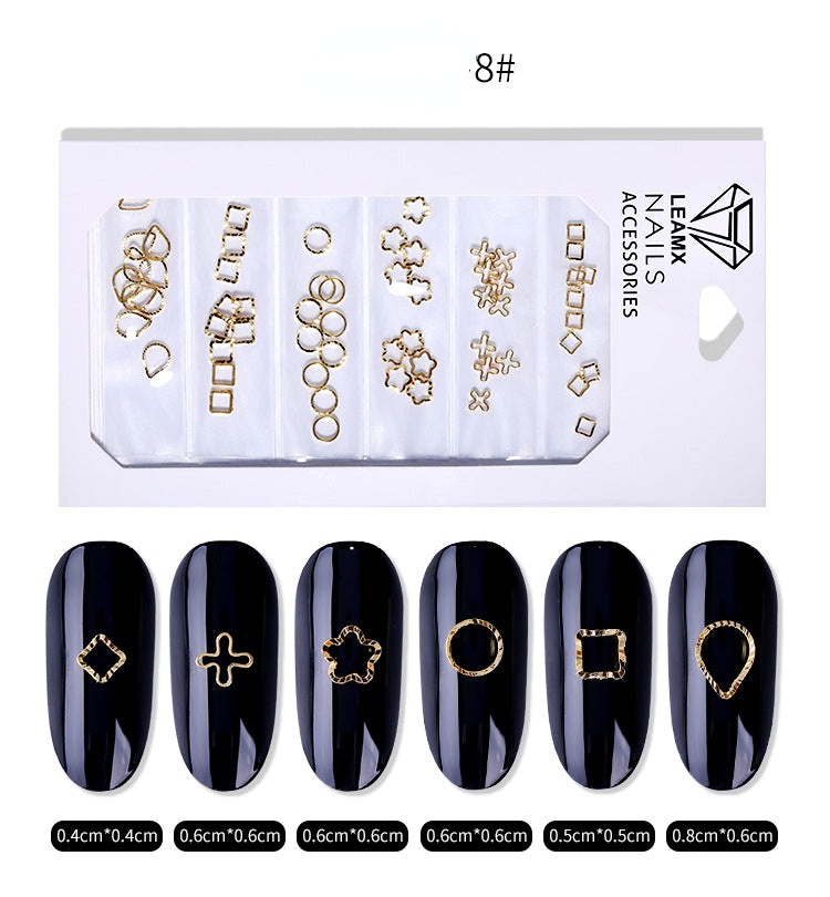 Retro Cross Alloy Nail Accessory Hollow Metal Decoration