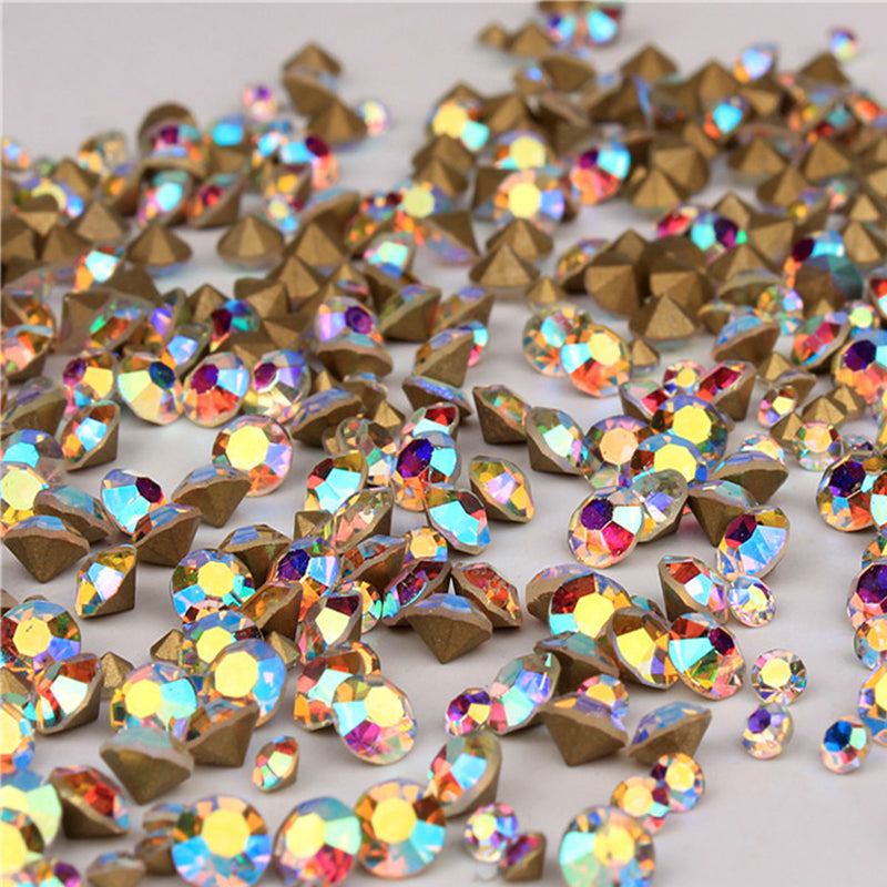 Transparent Nail Art Rhinestones Crystals AB Nail Rhinestones