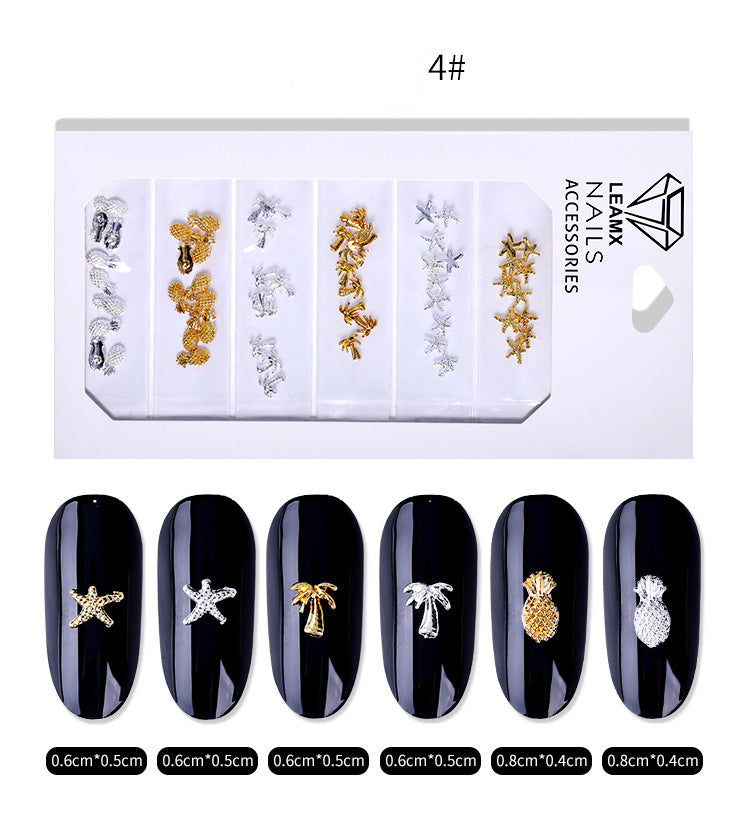 Retro Cross Alloy Nail Accessory Hollow Metal Decoration