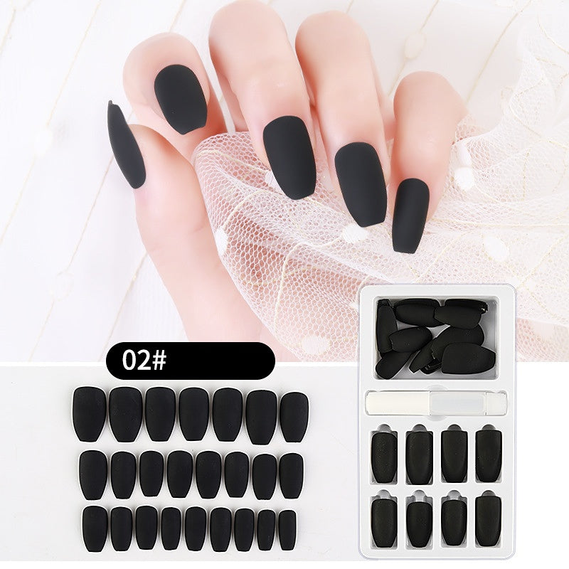 Medium Long Handmade Press On Nails Matte Nude Fake Nail Tips
