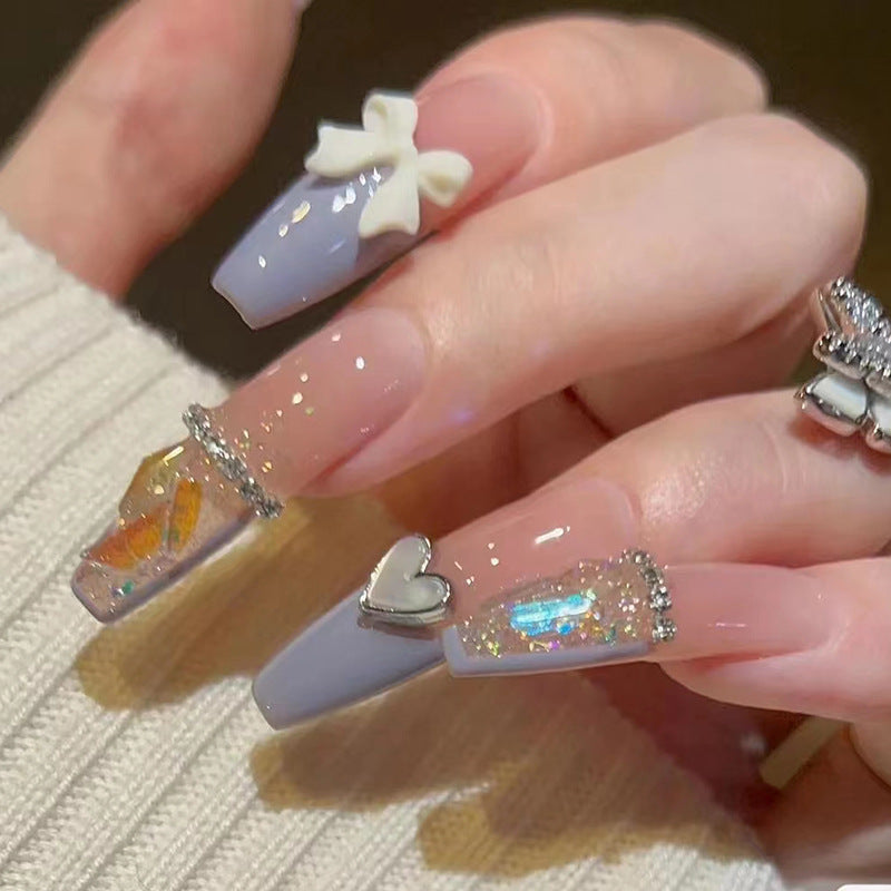 3D Fritillary Peach Heart Alloy Jewelry Diamond Rhinestone for Nail DIY