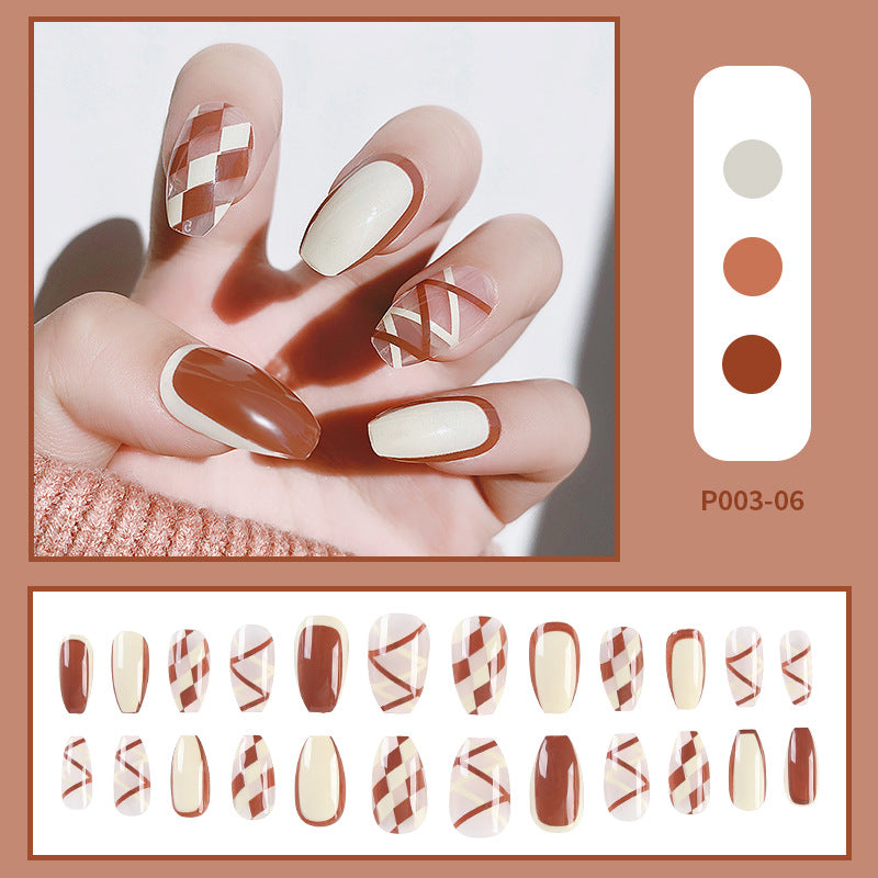 Cute French Tip Press on Nails Fake Nails