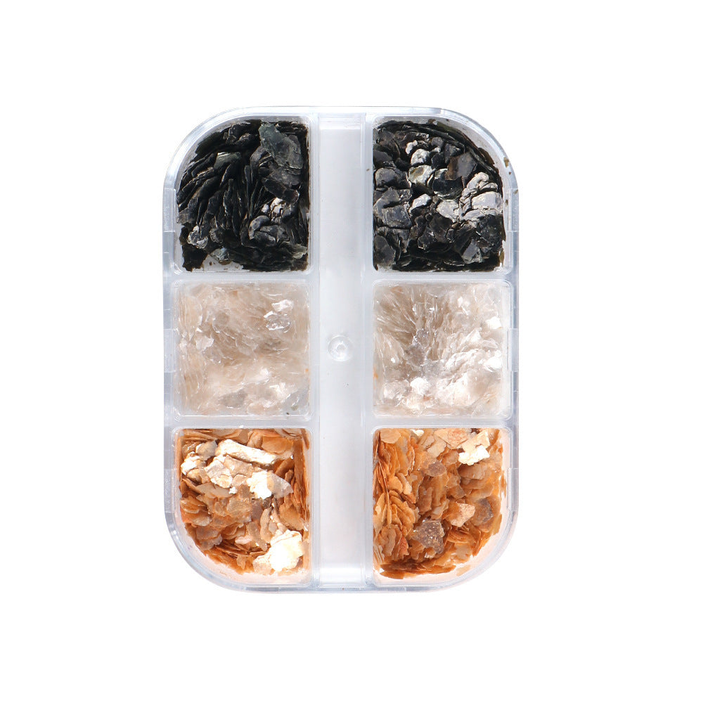 Irregular Mica Shiny Nail Sequins Marble Nail Sticker