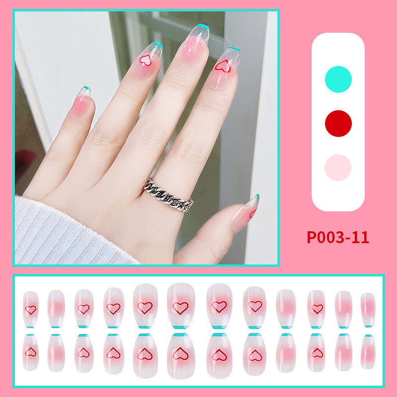 Cute French Tip Press on Nails Fake Nails