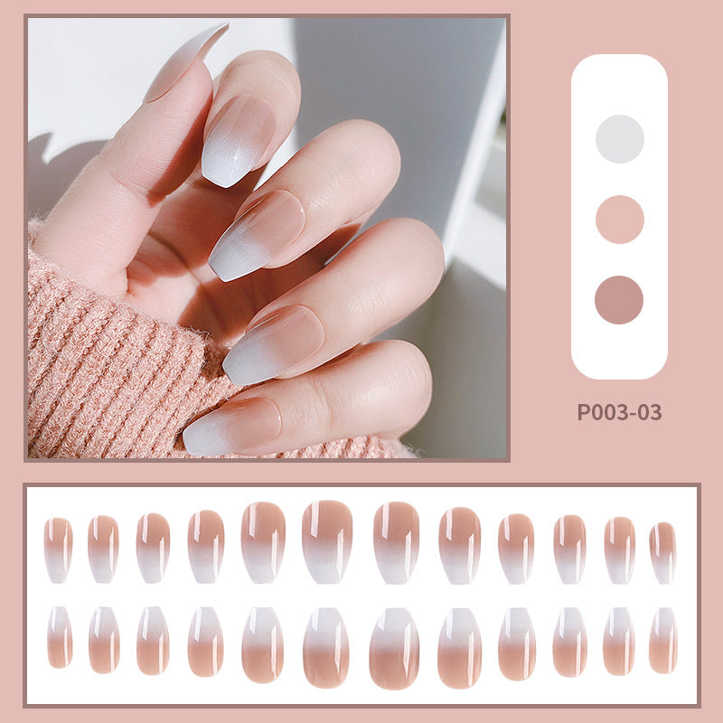 Cute French Tip Press on Nails Fake Nails