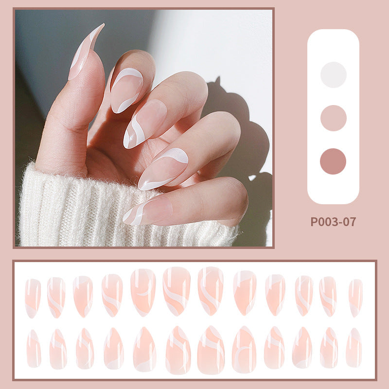 Cute French Tip Press on Nails Fake Nails