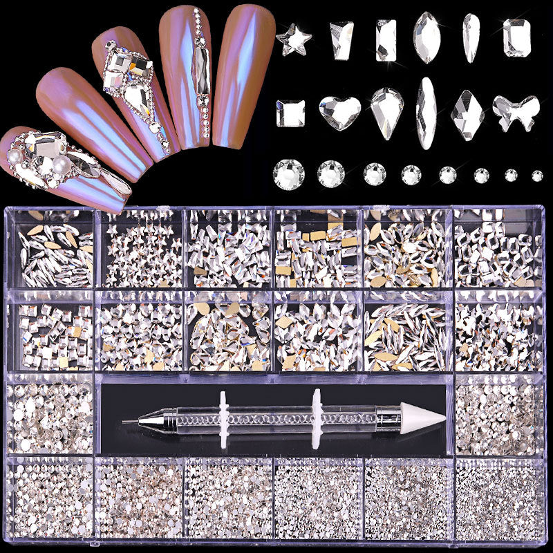 21 Grid Nail Art Rhinestones Grid Crystal Diamond