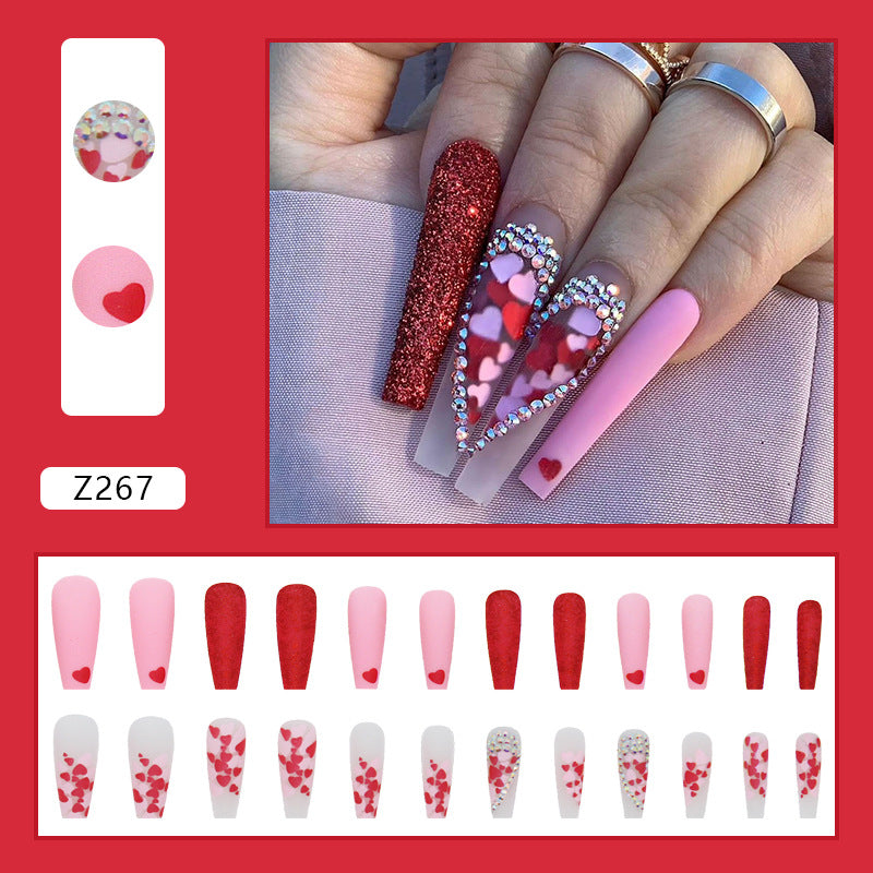 Extra Long Press on nails Diamond Glitter Fake Nails Acrylic Coffin Nails