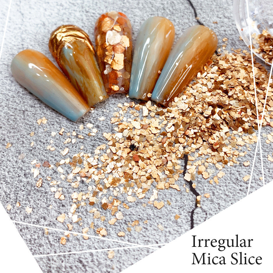 Irregular Mica Shiny Nail Sequins Marble Nail Sticker