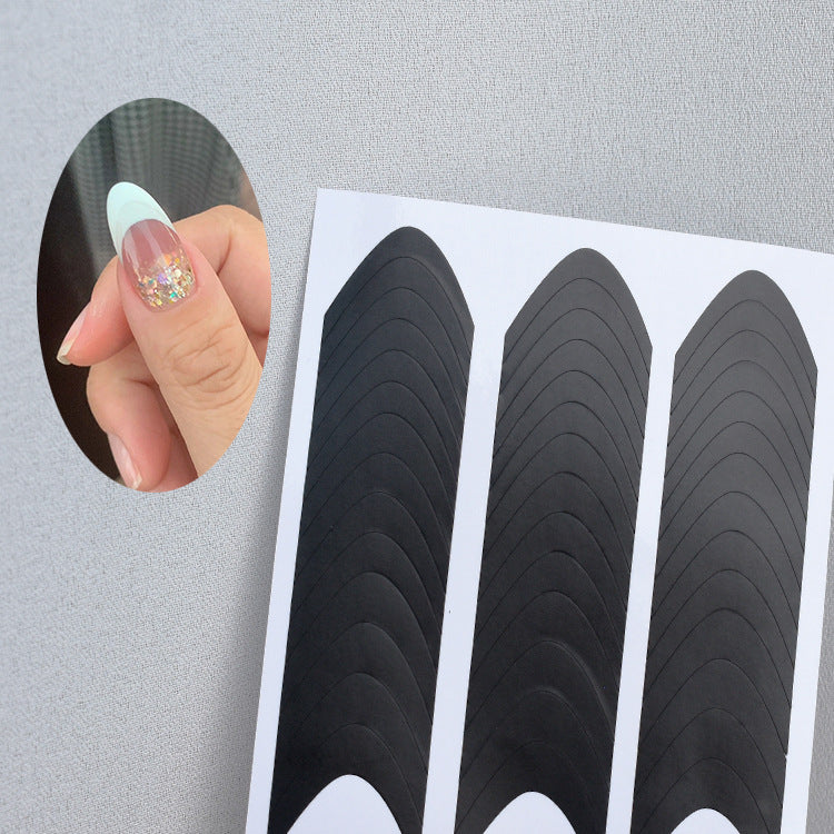 6 Pcs French Nail Stickers Strips for Nail Art V Shape Sticker for Manicure