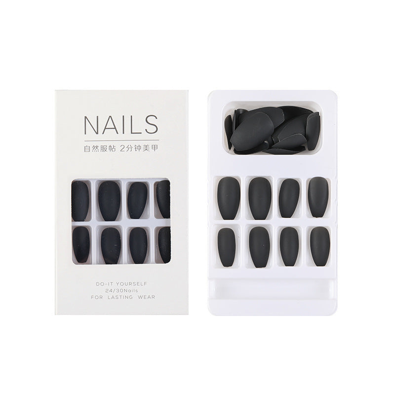 Medium Long Handmade Press On Nails Matte Nude Fake Nail Tips