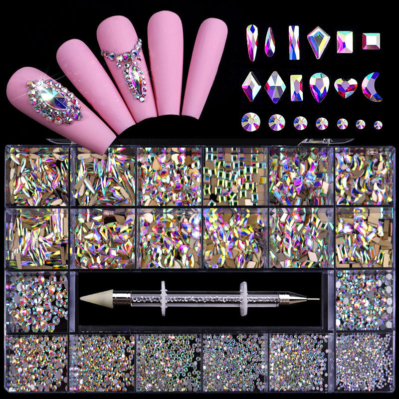 21 Grid Nail Art Rhinestones Grid Crystal Diamond
