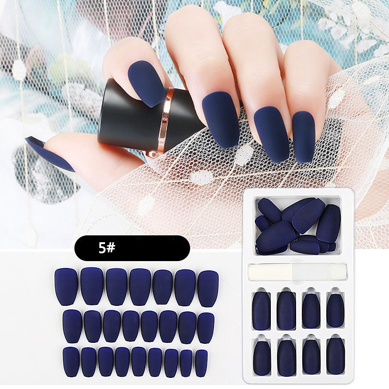Medium Long Handmade Press On Nails Matte Nude Fake Nail Tips