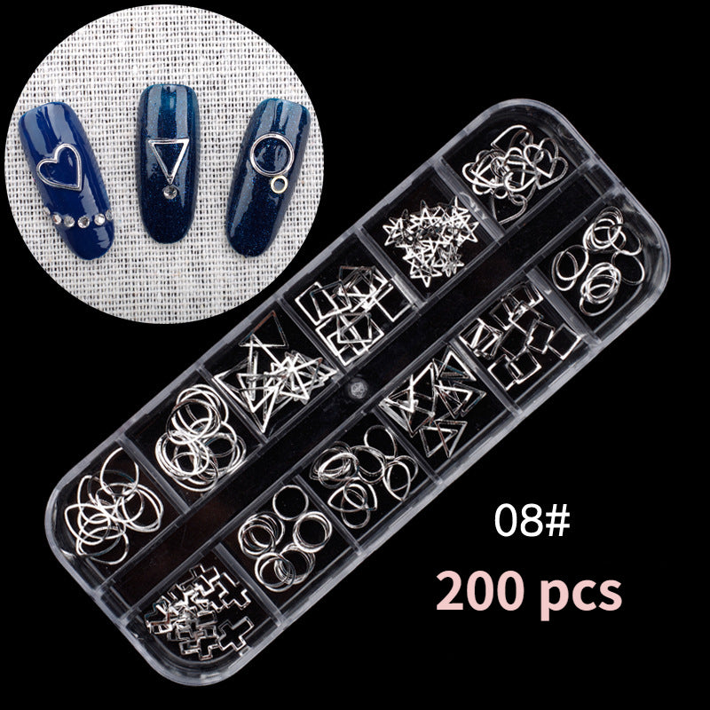 Gold Metal Nail Art Studs 3D Nail Art Jewelry Decoration Moon Heart Nail Art Jewels