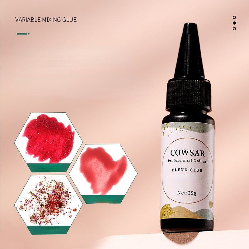Varnish Dilution Gel Blend with Powder Sequin Nail Polish