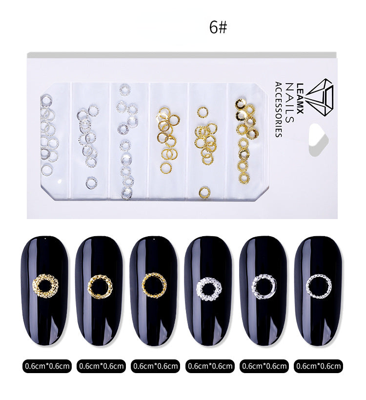 Retro Cross Alloy Nail Accessory Hollow Metal Decoration
