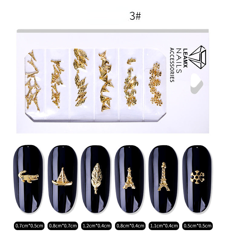 Retro Cross Alloy Nail Accessory Hollow Metal Decoration