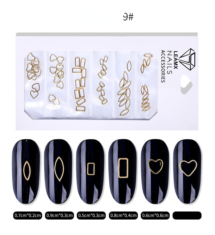 Retro Cross Alloy Nail Accessory Hollow Metal Decoration