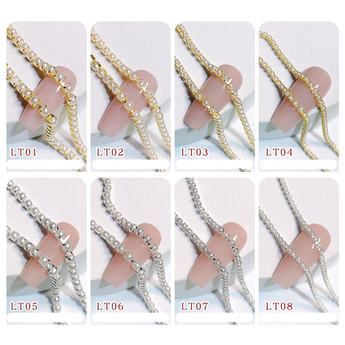 Metal Nail Chain Pearl Chain Trimming Claw Nail Decals