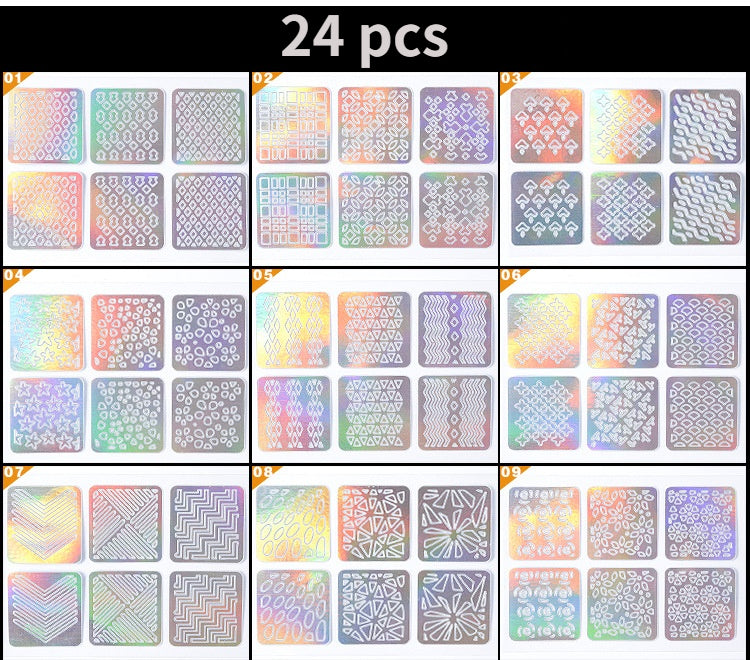 3D Nail Vinyls Stencils Nails Stickers Set