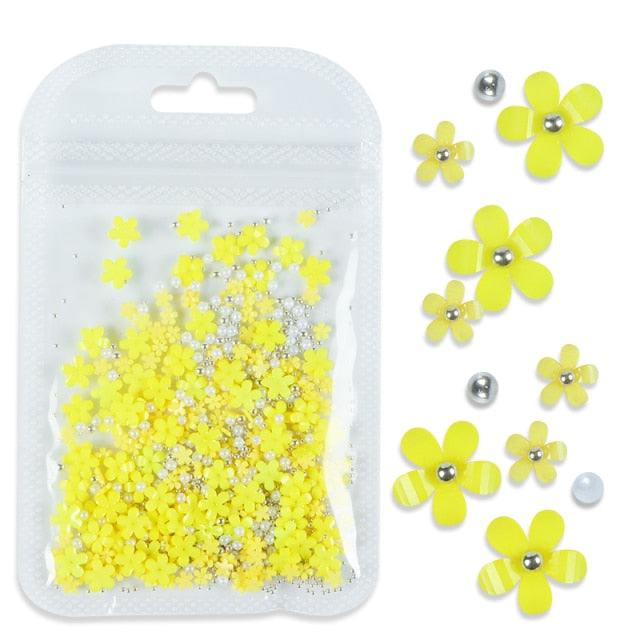 3D White Flower Nail Art Charm Decoration Decals Nail Art Gem