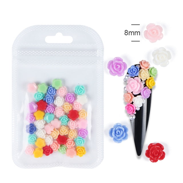3D White Flower Nail Art Charm Decoration Decals Nail Art Gem