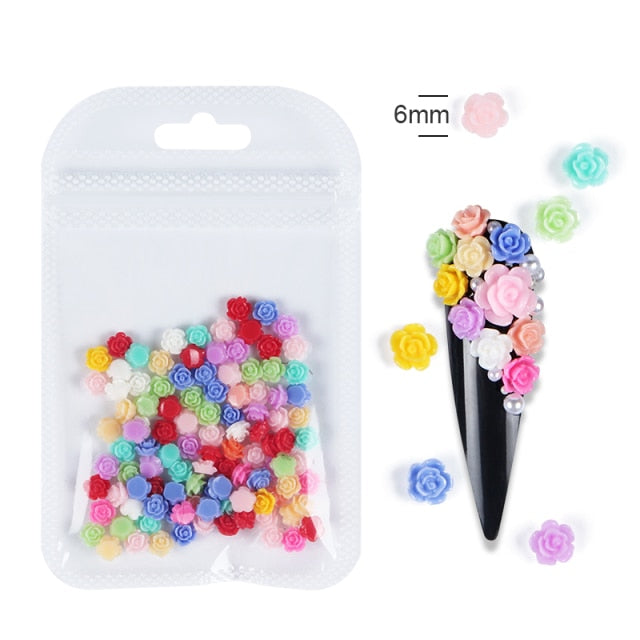 3D White Flower Nail Art Charm Decoration Decals Nail Art Gem