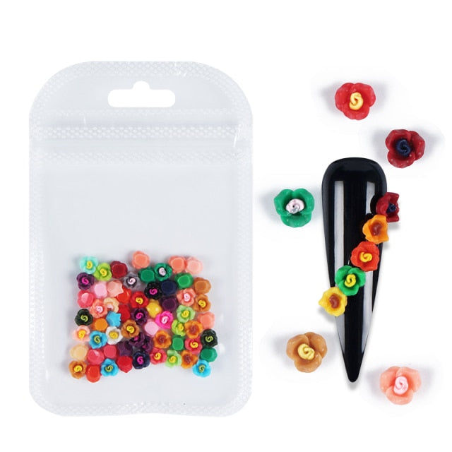 3D White Flower Nail Art Charm Decoration Decals Nail Art Gem